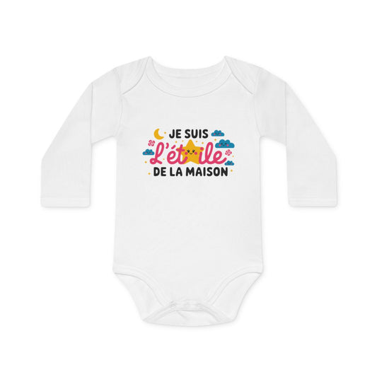 Body bébé "Je suis l'étoile de la maison" - Coton doux, mignon
