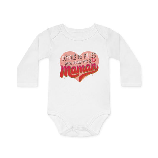 Body bébé "Désolé les filles, mon cœur est à maman" - Coton doux