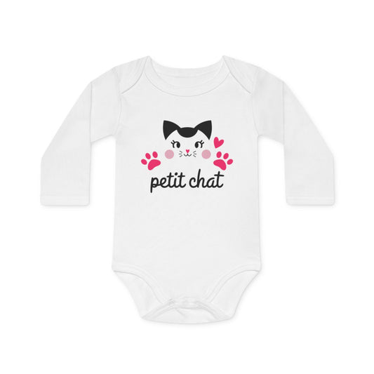 Body bébé "Petit chat" -Animal  Motif mignon, coton doux, manches longues