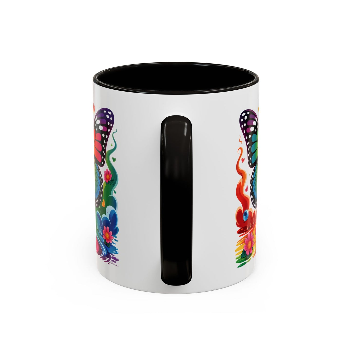 Mug Papillon Multicolore – Tasse Arc-en-Ciel Nature Féérique – Cadeau Artistique et Coloré – Céramique 325ml