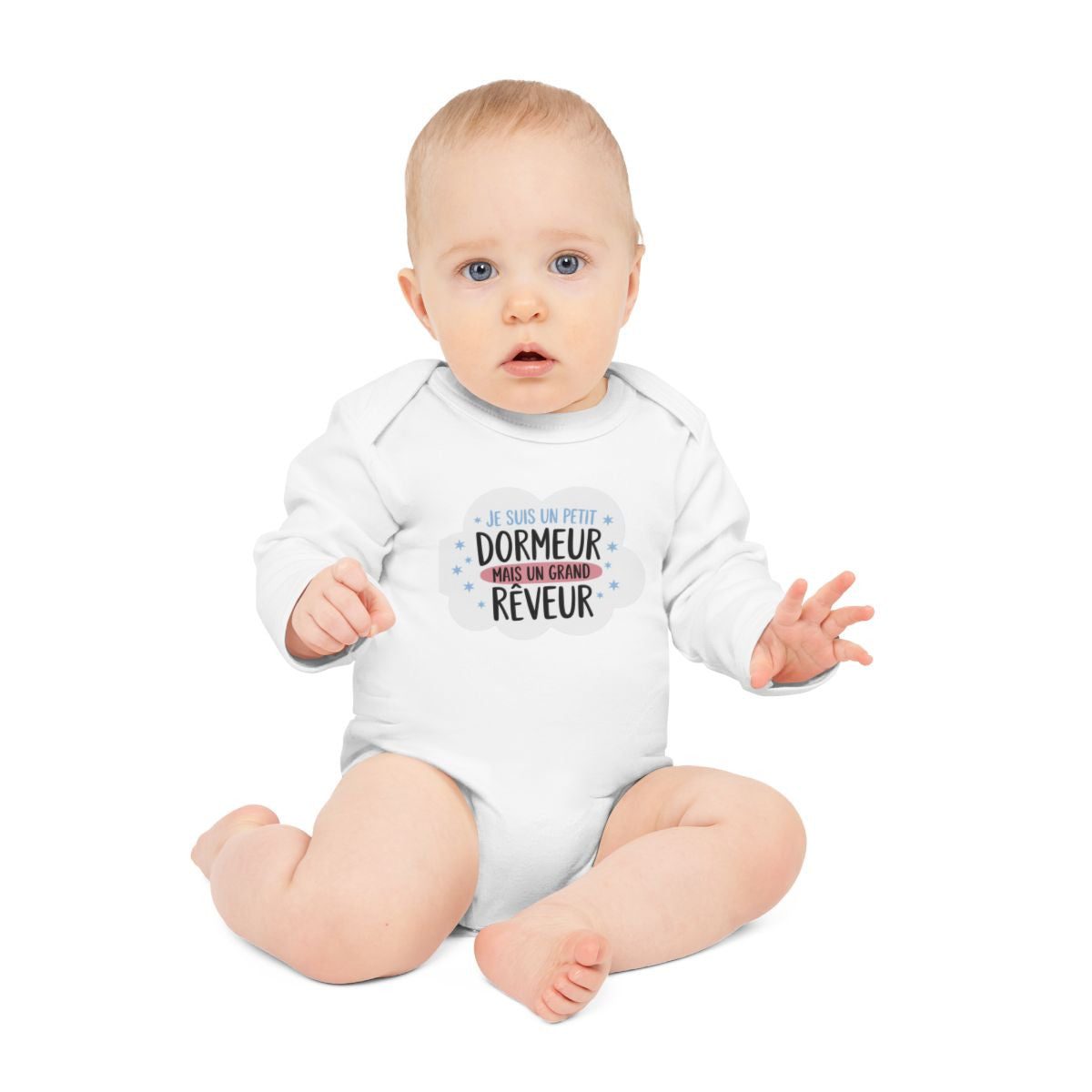 Body bébé "Petit dormeur, grand rêveur" -Humour,drôle Coton doux, mignon