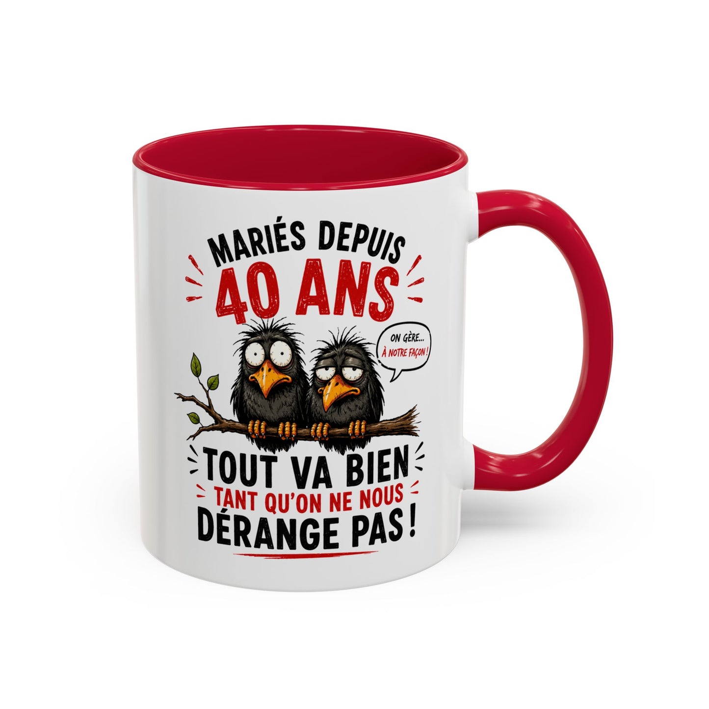 Tasse Mariés Depuis 40 Ans – Mug Humour Anniversaire de Mariage Homme Femme – Cadeau Couple 40 Ans de Mariage 325 ml