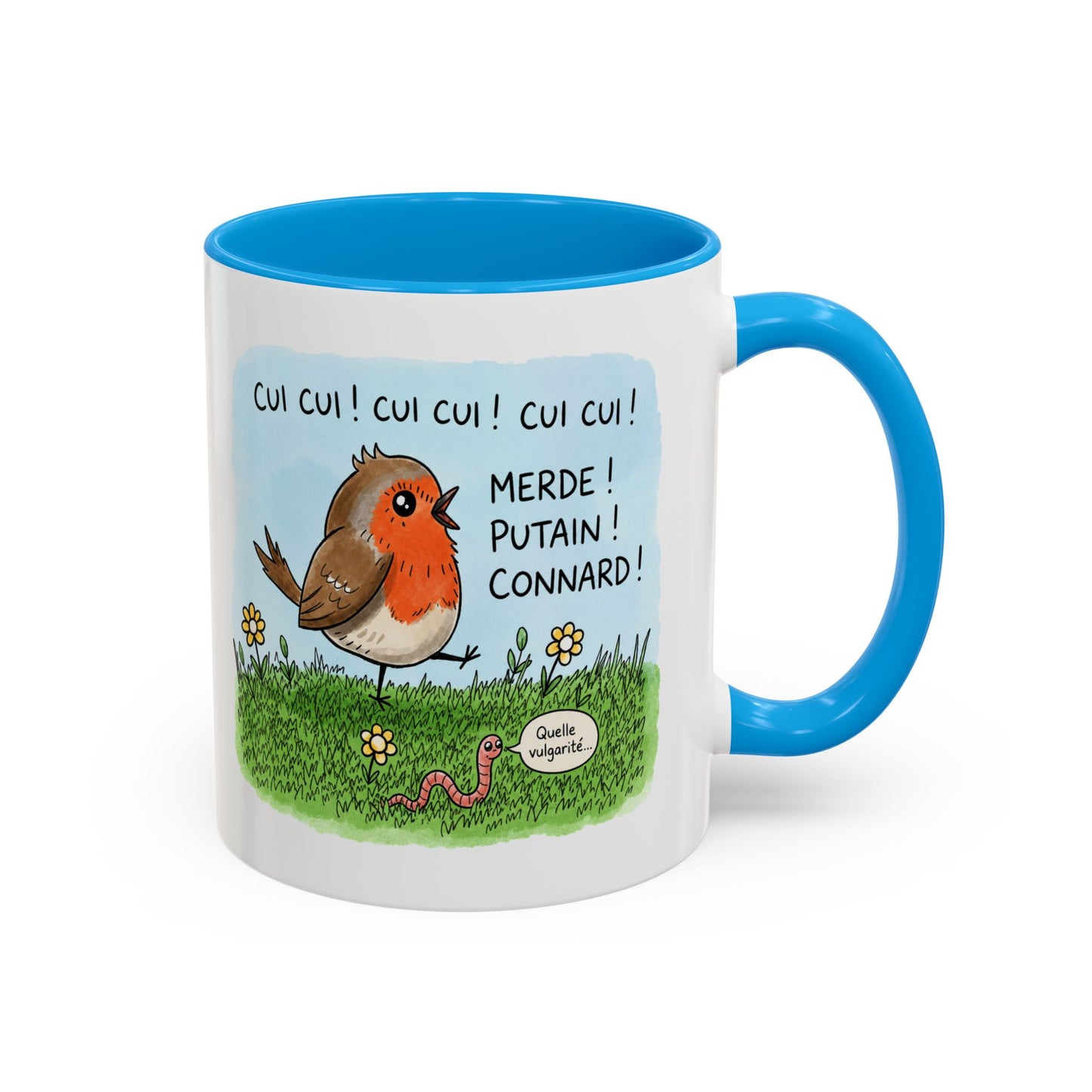 Tasse Cui Cui Merde Putain Connard – Mug Humour Oiseau Vulgaire – Cadeau Homme Femme 325ml