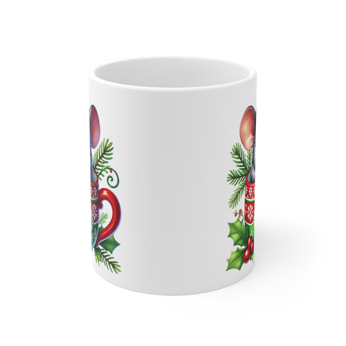 Tasse Mug Souris en Céramique Noël - Idée Cadeau Originale - pour Enfants et Adultes Tasse à Café Festive