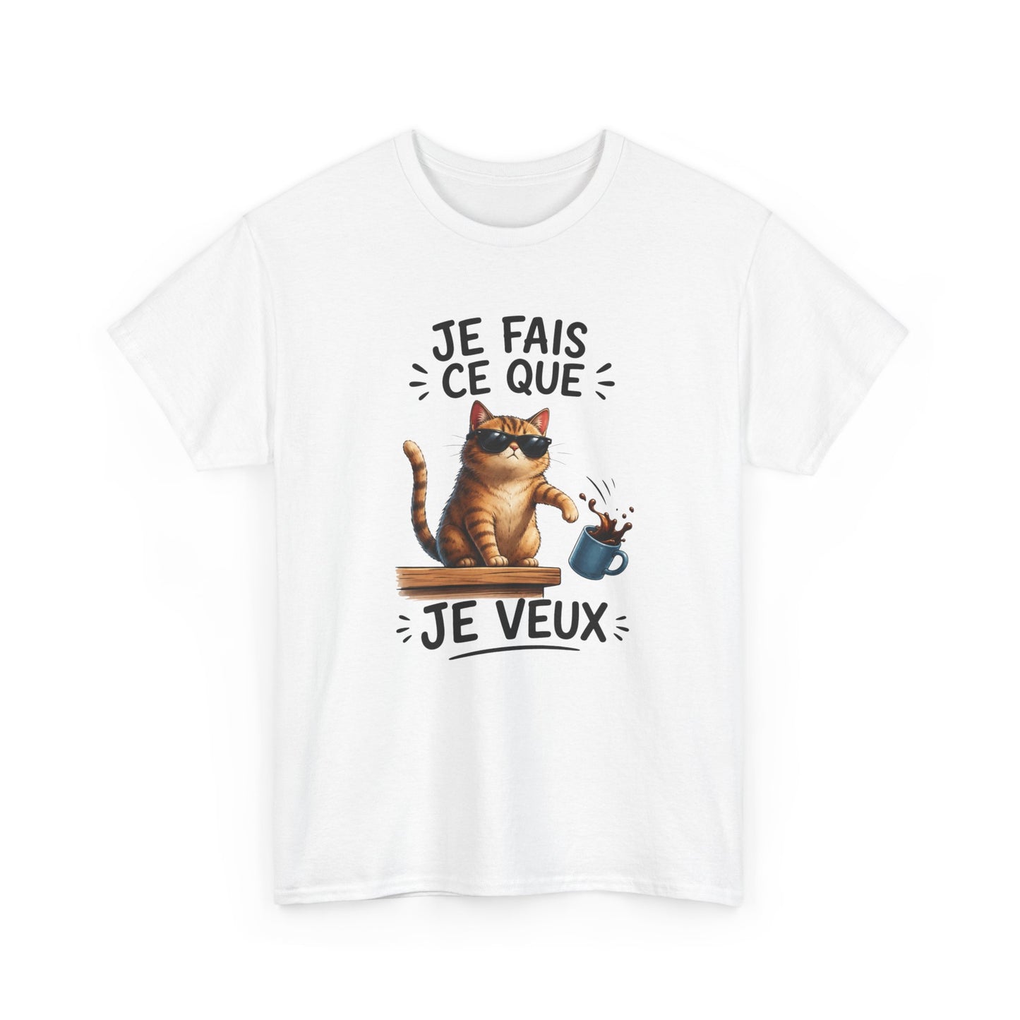 Tee-Shirt Je Fais Ce Que Je Veux – Chat Drôle Avec Lunettes – Cadeau Humour Homme Femme Adulte