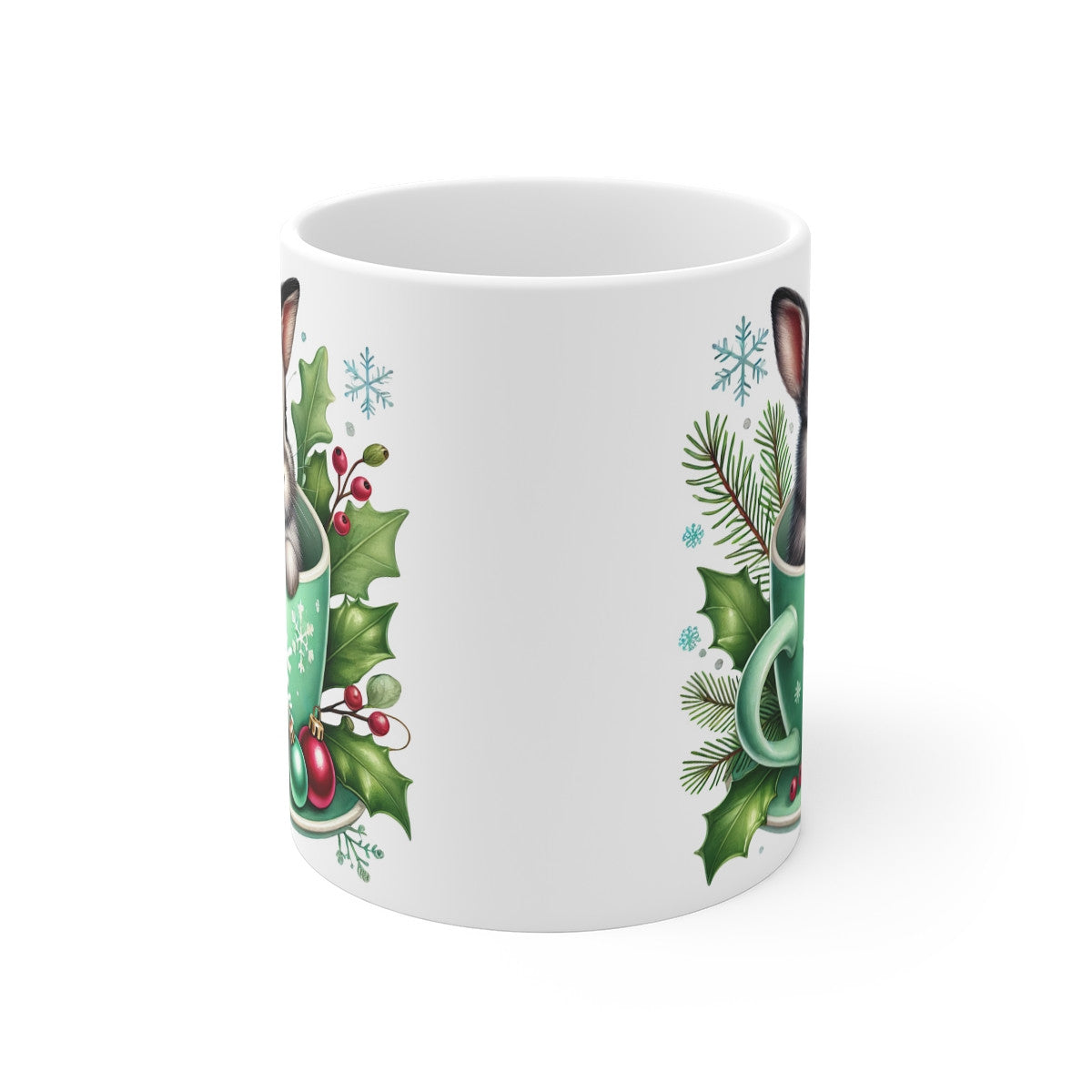 Tasse Mug Lapin en Céramique Noël - Idée Cadeau Originale - pour Enfants et Adultes Tasse à Café Festive
