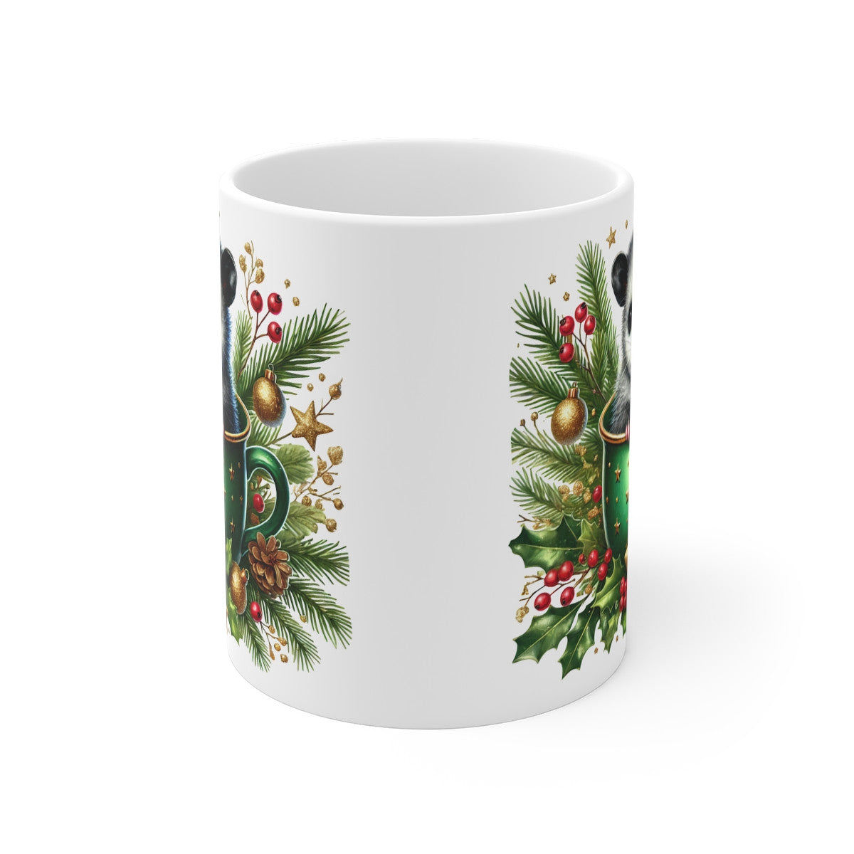 Tasse Mug Opossum en Céramique Noël - Idée Cadeau Originale - pour Enfants et Adultes Tasse à Café Festive