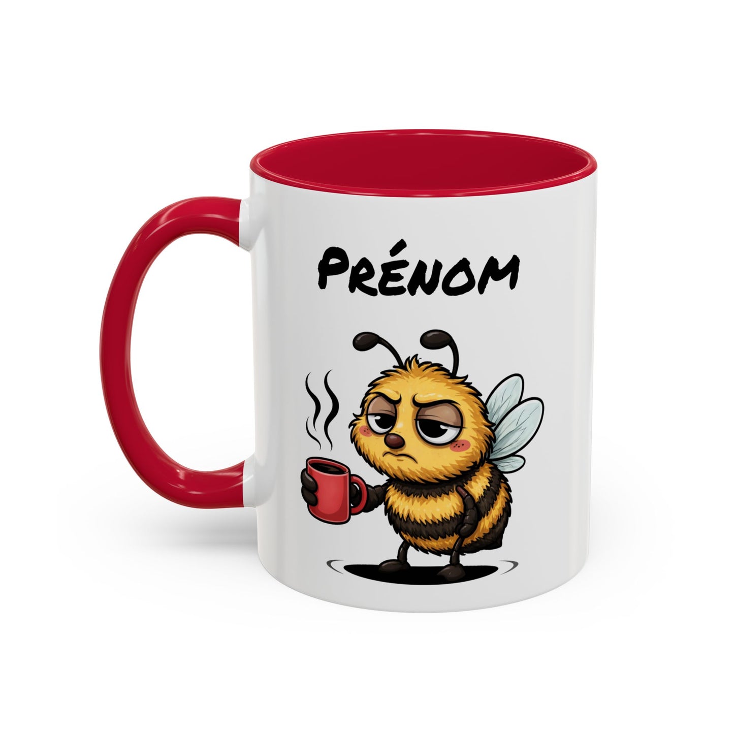 Tasse Abeille Café Personnalisable 325ml – Mug Céramique Humour Fatigue Réveil Prénom Cadeau Original