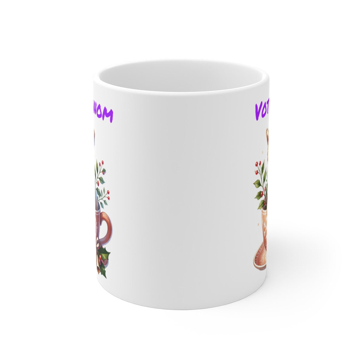 Tasse Mug Personnalisable "Prénom" avec Petit Lama de Noël en Céramique - Cadeau Original et Festif
