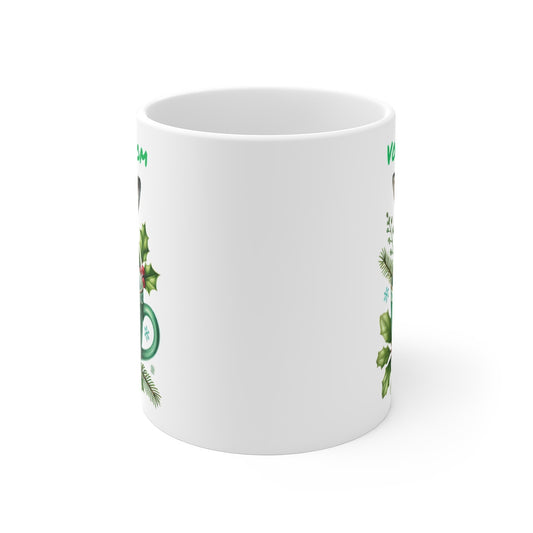Tasse Mug Personnalisable "Prénom" avec Lapin de Noël en Céramique - Cadeau Mignon et Festif