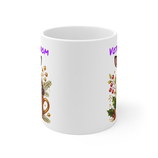 Tasse Mug Personnalisable "Prénom" avec Petit Faon de Noël en Céramique - Cadeau Festif et Unique