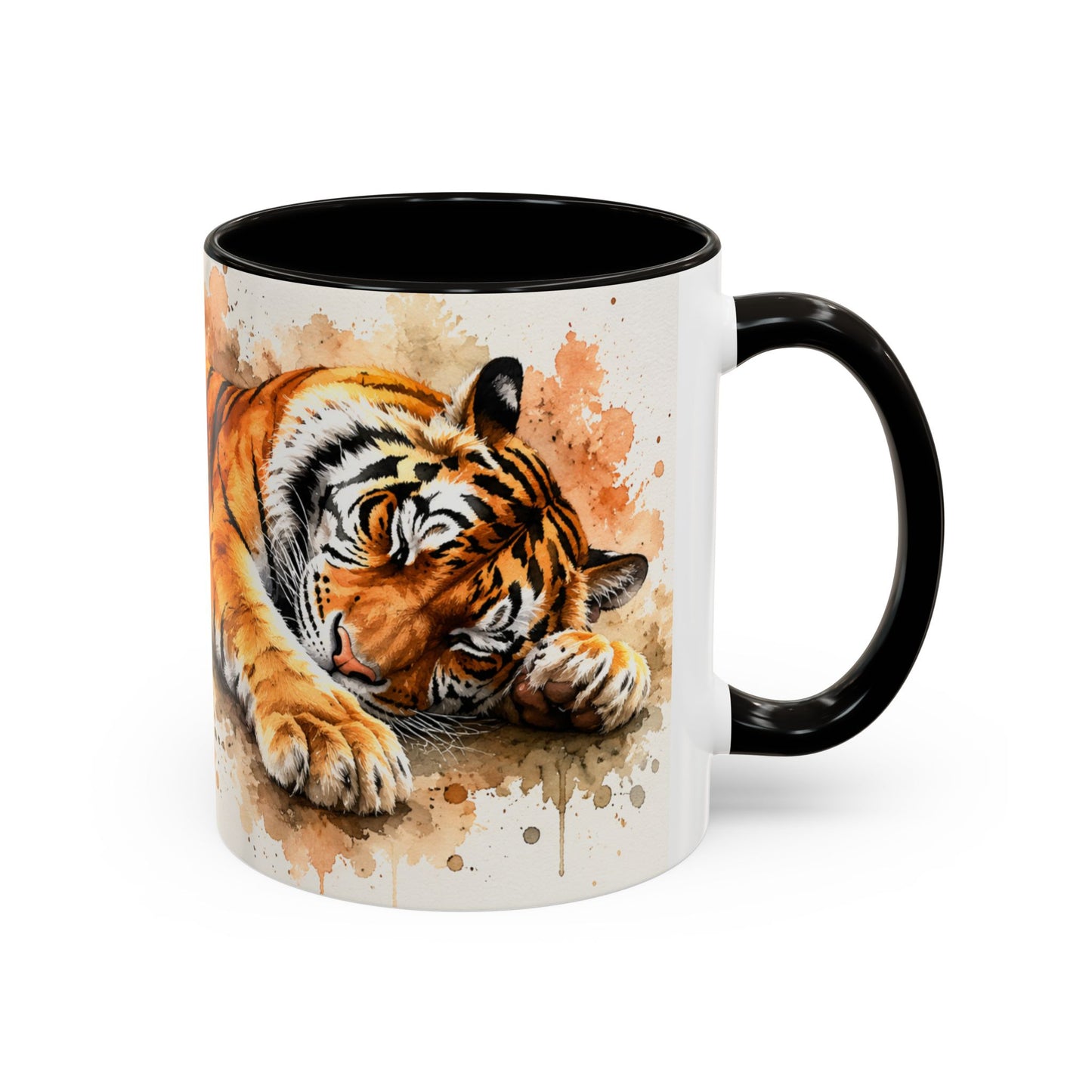 Tasse Tigre Aquarelle – Mug Tigre Endormi Relaxant – Cadeau Animal Sauvage Homme Femme 325ml