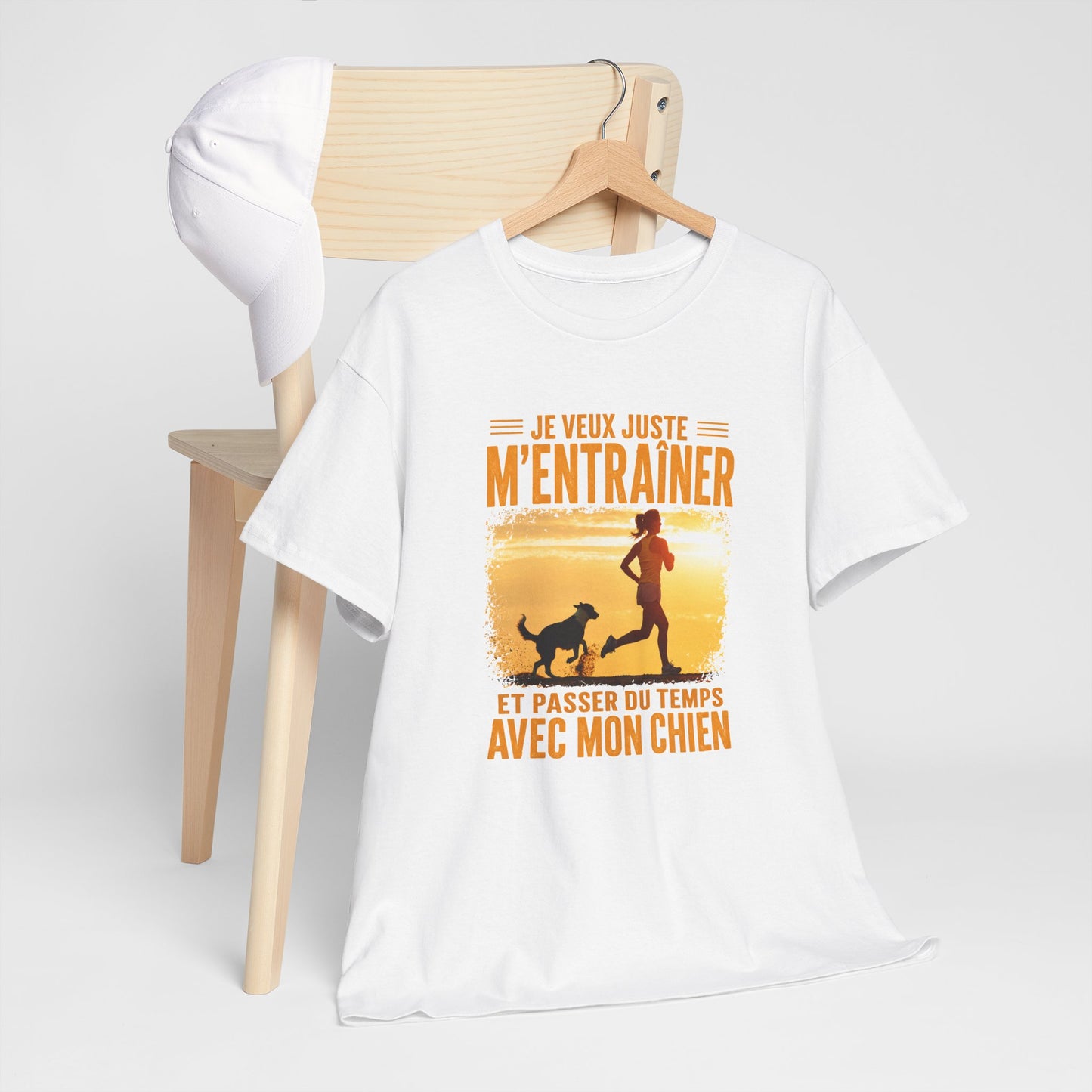 T-Shirt Femme Running avec Chien – Course à Pied Jogging Sport Canin – Cadeau Coureuse Amoureuse des Chiens