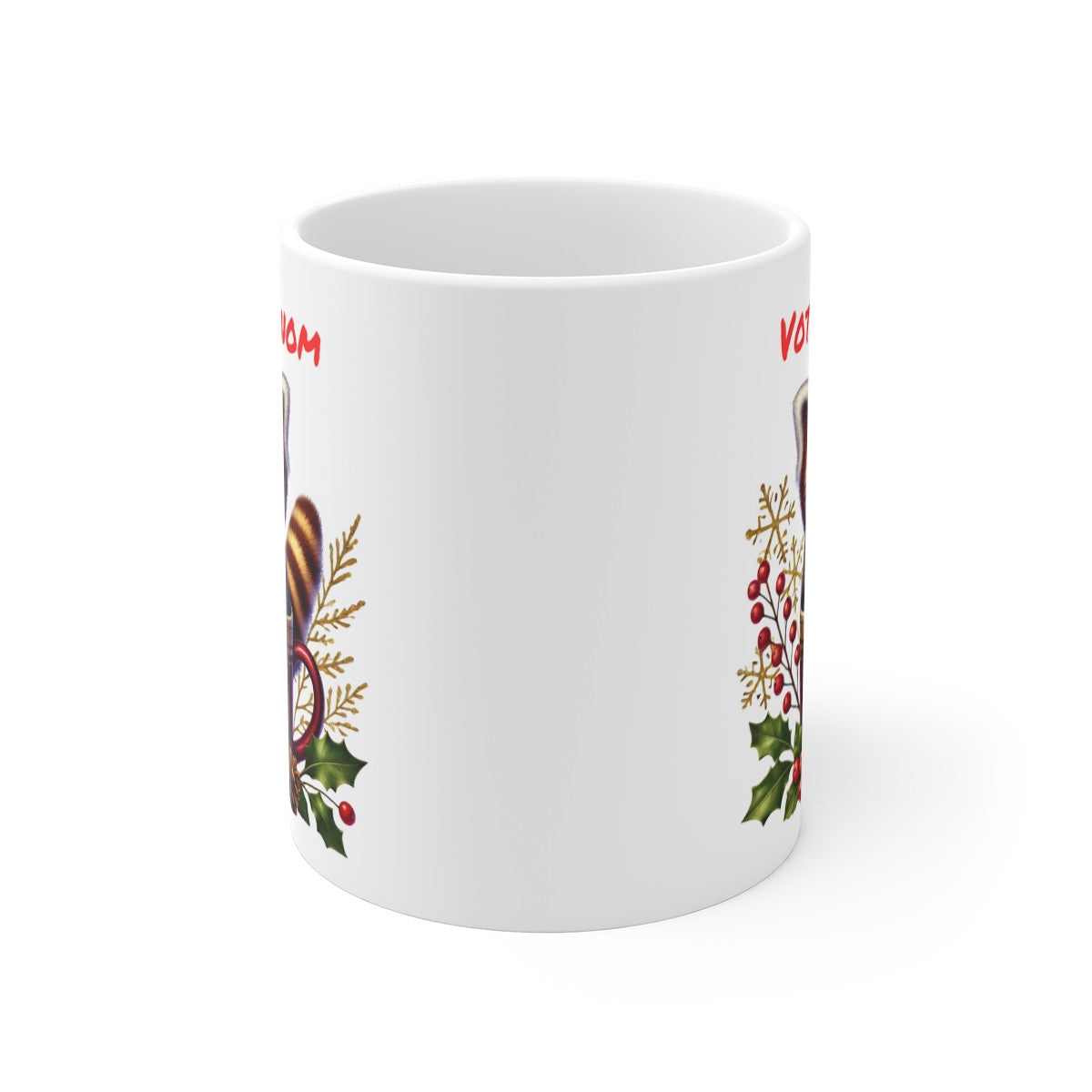 Mug Personnalisable "Prénom" avec Panda Roux de Noël en Céramique - Tasse Unique pour Enfants et Adultes