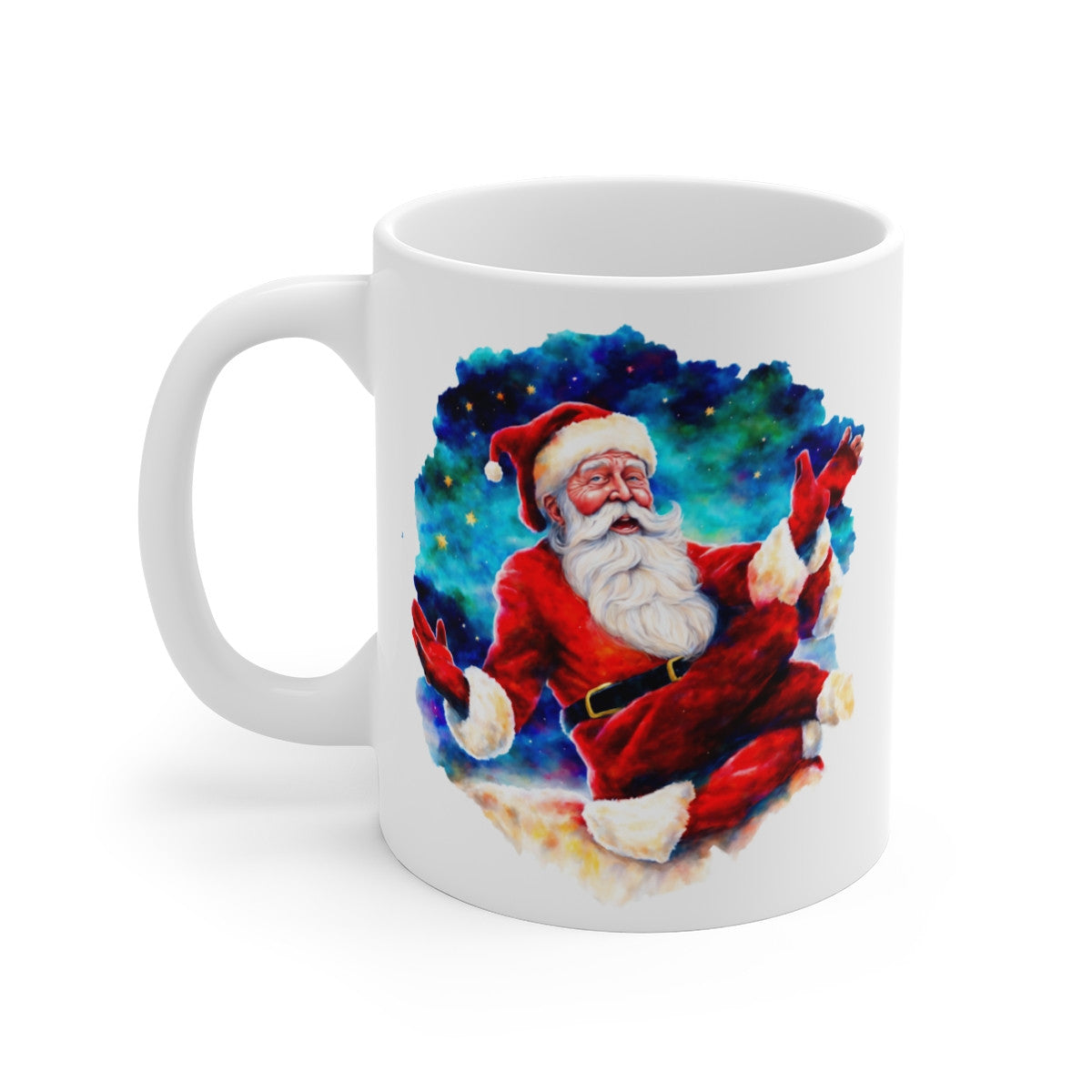 Mug en Céramique "Père Noël Cosmique" - Idée Cadeau Noël Originale pour Enfants et Adultes - Tasse Festive