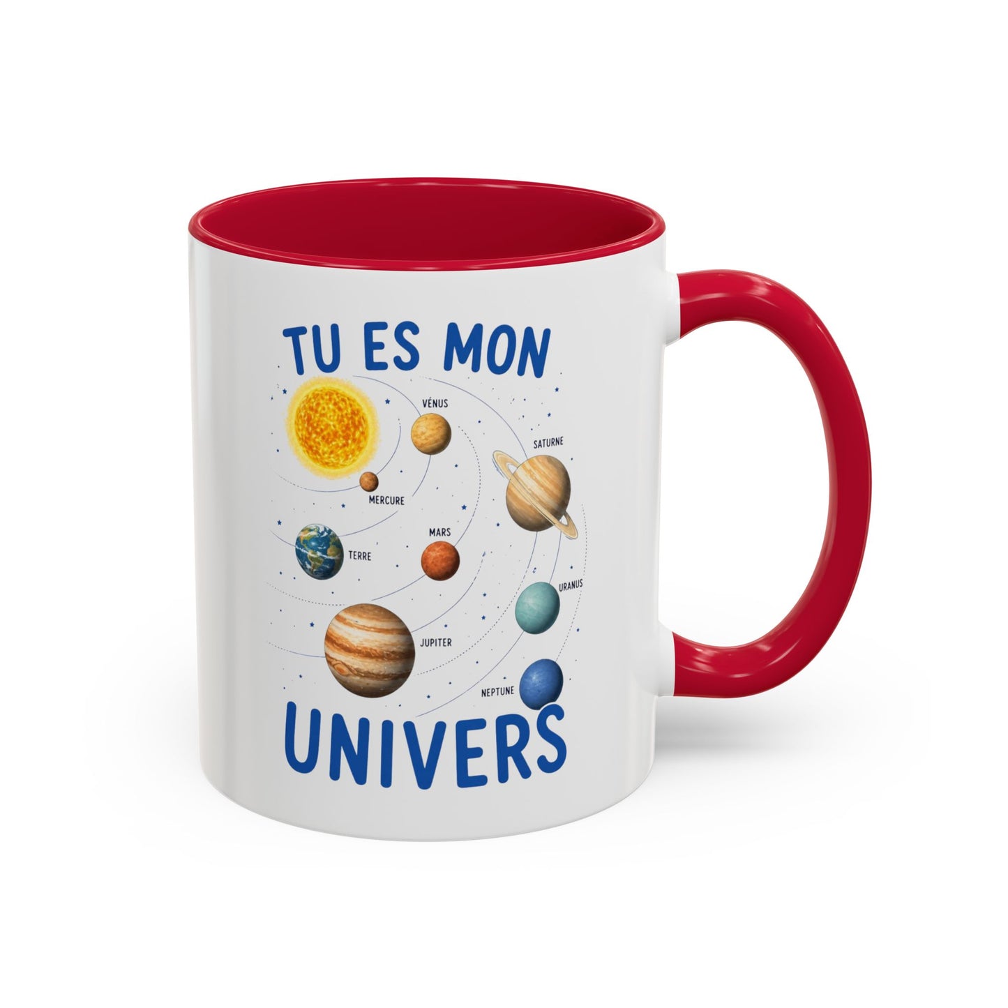 Mug Tu Es Mon Univers – Tasse Astronomie Romantique avec Planètes du Système Solaire – Cadeau Couple Original Homme Femme 325ml