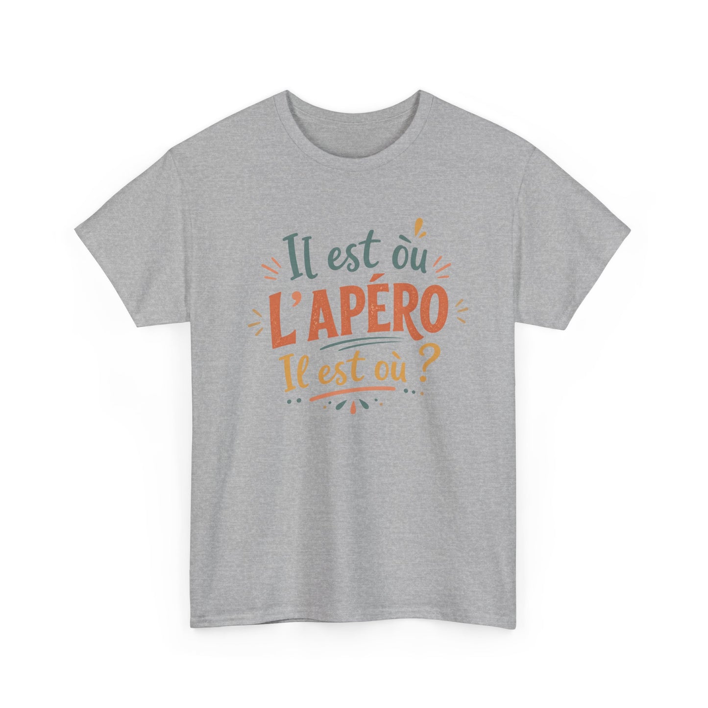 T-Shirt Humour Apéro Femme – Il Est Où L’Apéro – Cadeau Drôle Soirée Entre Copines Fête