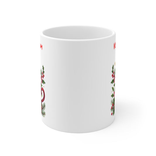 Mug Personnalisé Chat Noir en Tasse de Noël - Cadeau Unique et Festif en Céramique avec Prénom