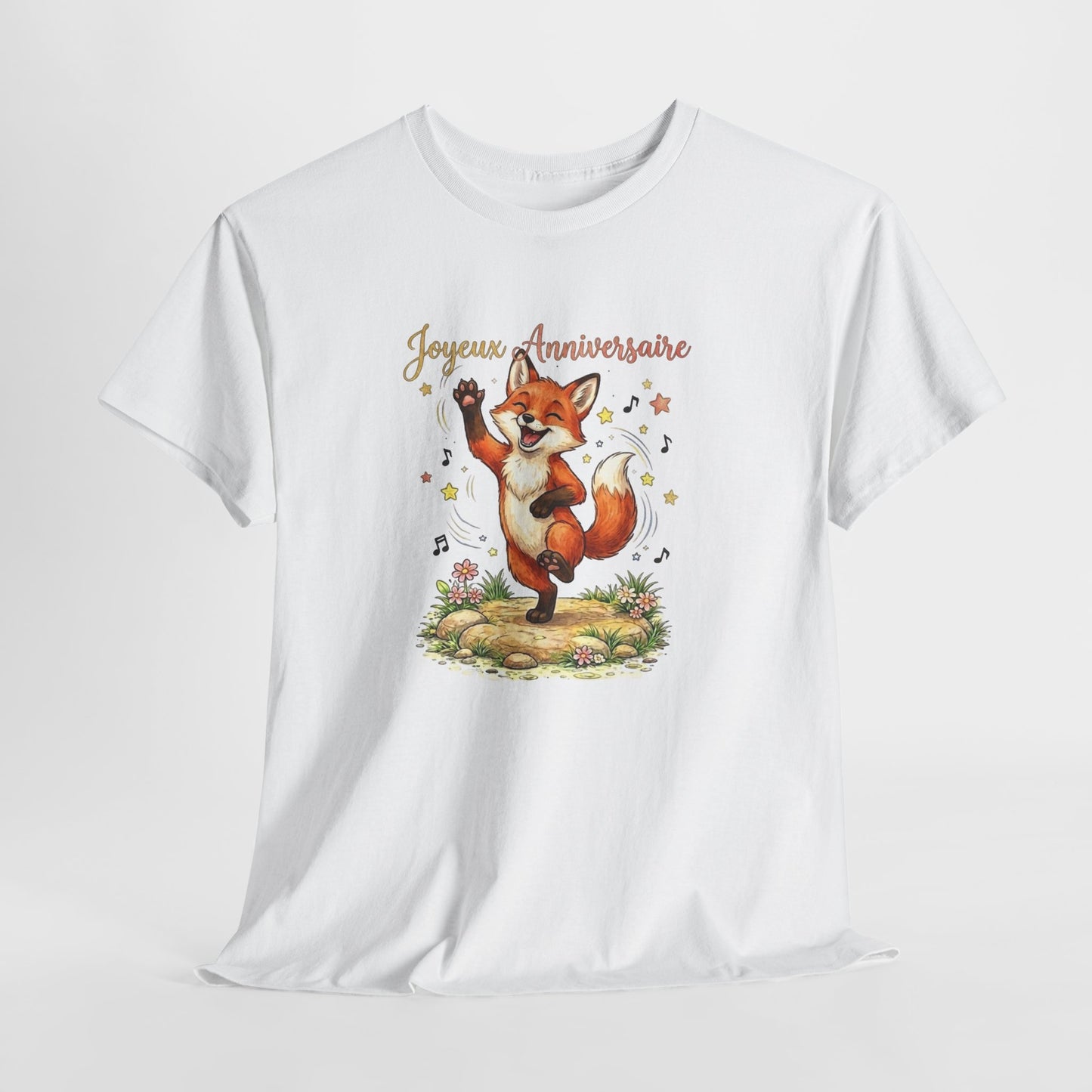 Tee Shirt Homme et Femme Anniversaire Renard Rigolo Animal Mignon Cadeau Original Humour Fête