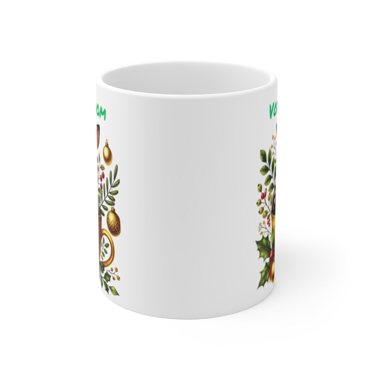 Mug Personnalisé Faon en Céramique - Cadeau de Noël Original avec Prénom - Tasse Festive pour Enfants et Adultes