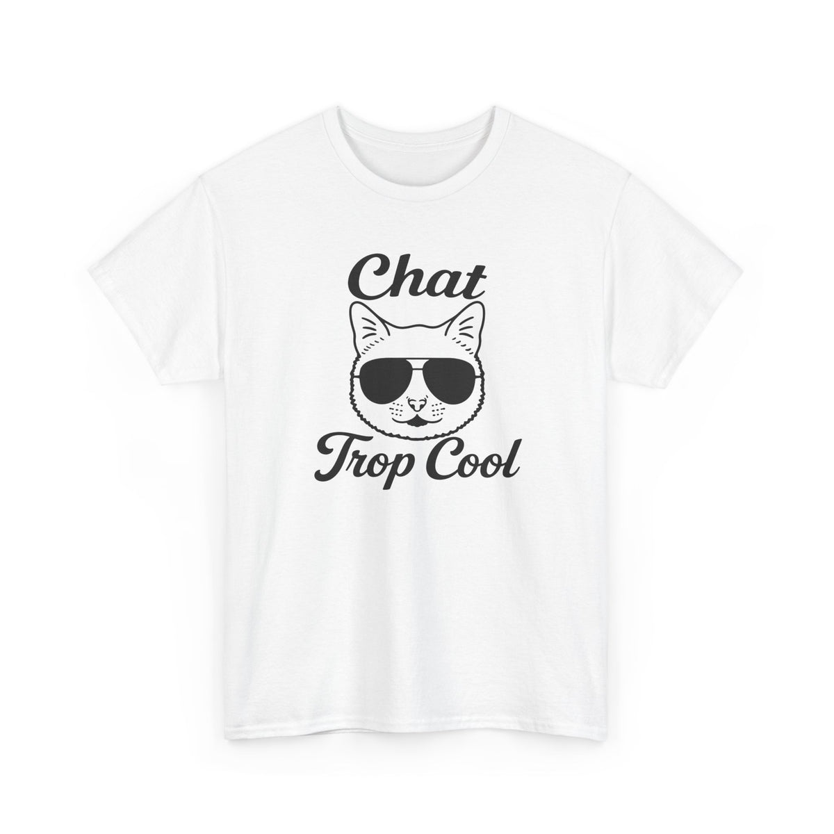 Tee Shirt Chat Homme Femme – Chat avec Lunettes de Soleil – Humour Félin Idée Cadeau Amoureux des Chats