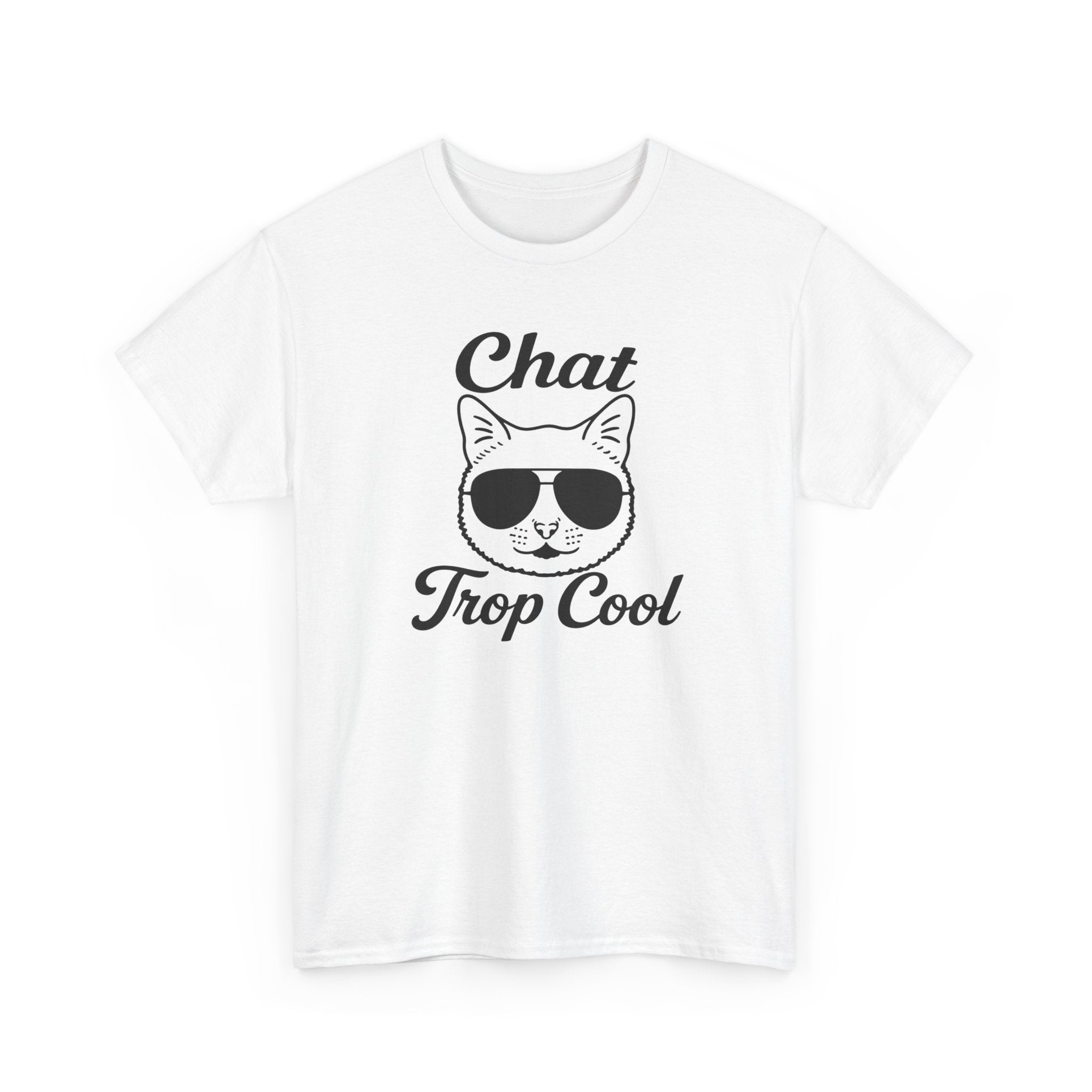 Tee Shirt Chat Homme Femme – Chat avec Lunettes de Soleil – Humour Félin Idée Cadeau Amoureux des Chats