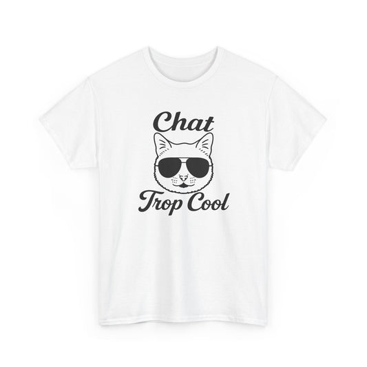 Tee Shirt Chat Homme Femme – Chat avec Lunettes de Soleil – Humour Félin Idée Cadeau Amoureux des Chats