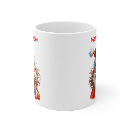 Mug Personnalisé de Noël avec Père Noël Gourmand - Tasse en Céramique Festive avec Prénom - Cadeau Original et Amusant