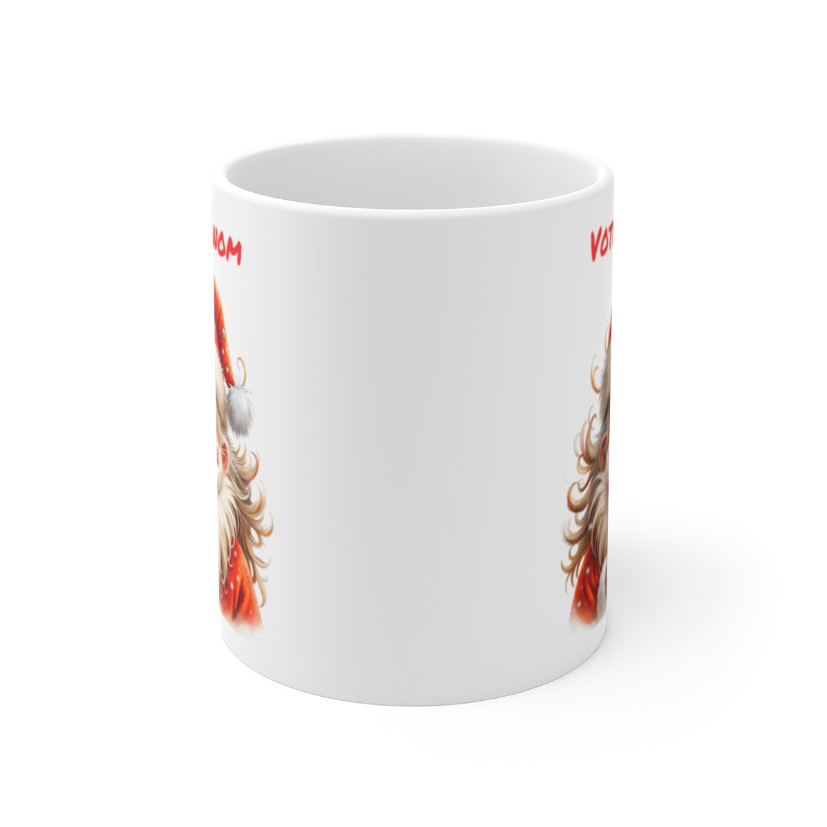 Mug de Noël Personnalisable - Tasse en Céramique avec Père Noël Joyeux et Prénom - Cadeau Festif Unique