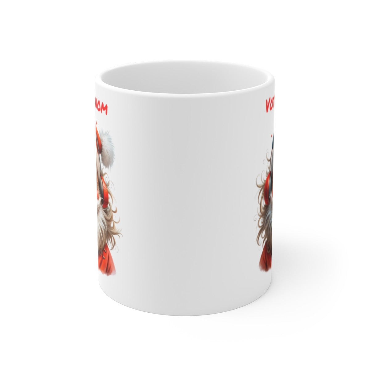 Mug Personnalisé de Noël avec Père Noël Écouteurs - Tasse en Céramique avec Prénom - Cadeau Musical Festif