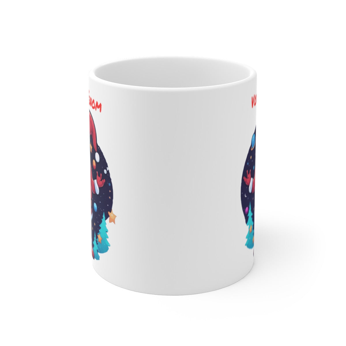 Mug Personnalisé de Noël avec Père Noël Galactique - Tasse en Céramique avec Prénom - Cadeau Festif et Fantastique