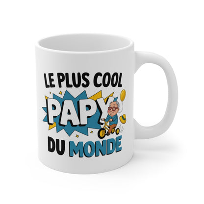 Mug "Le Plus Cool Papy du Monde" - Tasse en Céramique pour Grand-Père - Idée Cadeau Originale pour Papi