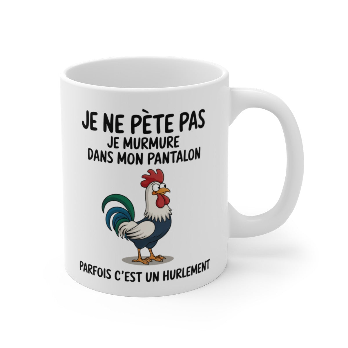 Mug  Tasse Humour "Je ne pète pas, je murmure" - Tasse Drôle avec Coq - Idée Cadeau Originale et Rigolote