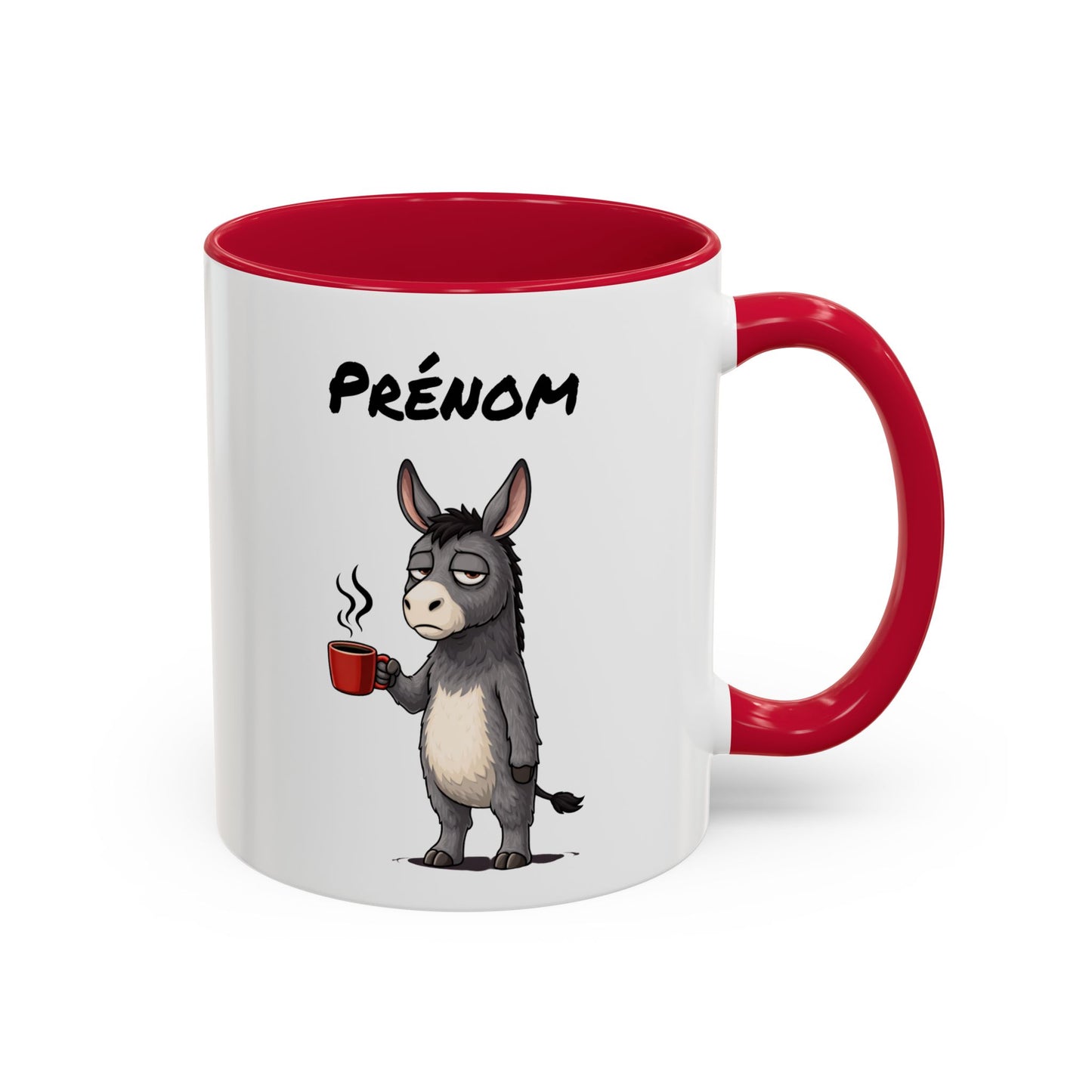 Tasse Âne avec Café – Mug Animal Humoristique Fatigue – Illustration Âne Drôle 325ml
