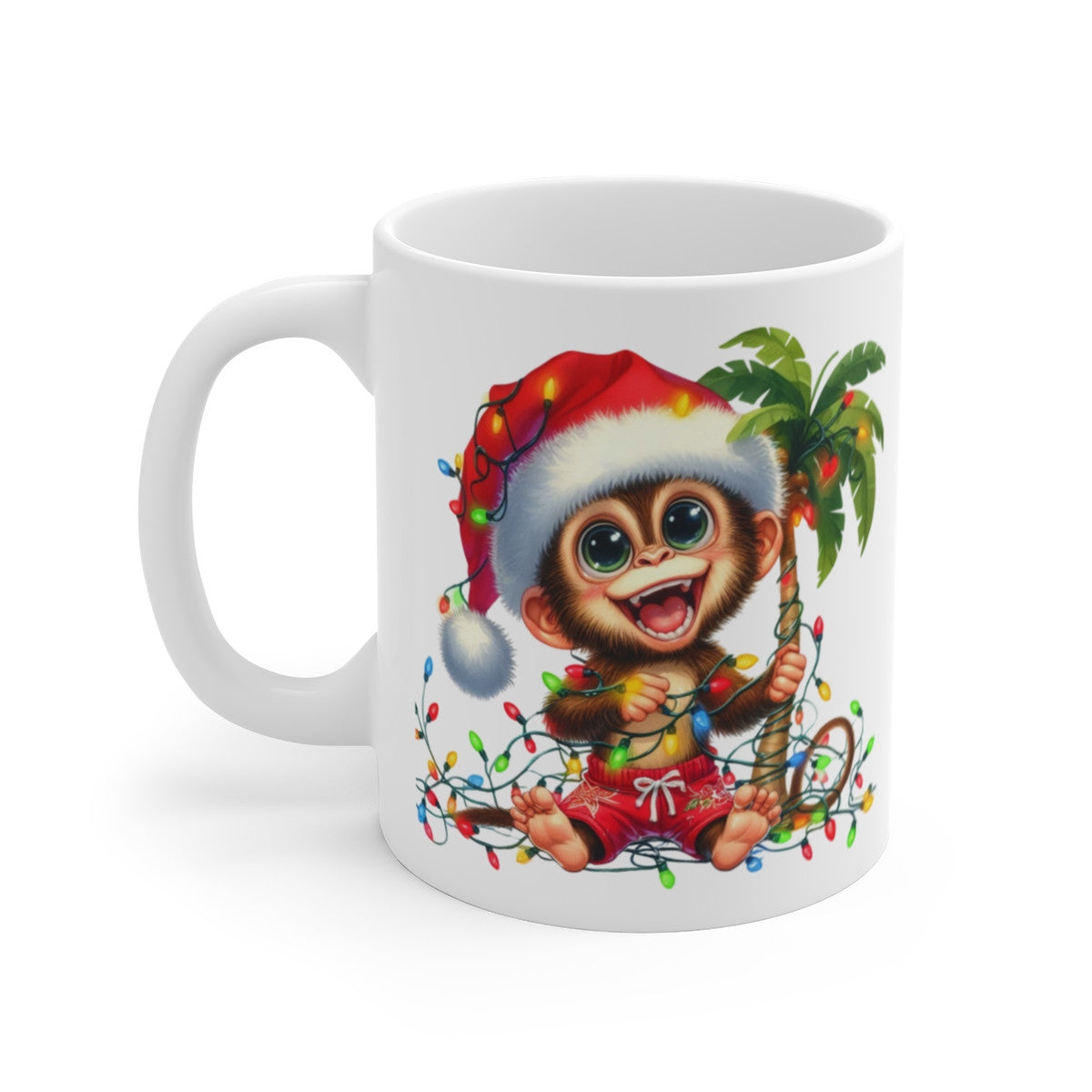 Mug Singe de Noël - Tasse Exotique et Amusante - Cadeau Fun et Festif pour les Fêtes