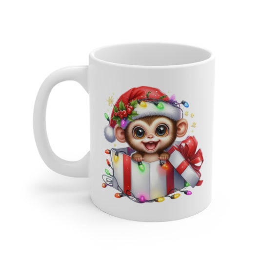 Mug Singe de Noël en Cadeau - Tasse Mignonne et Festive - Idée Cadeau Parfaite pour les Fêtes