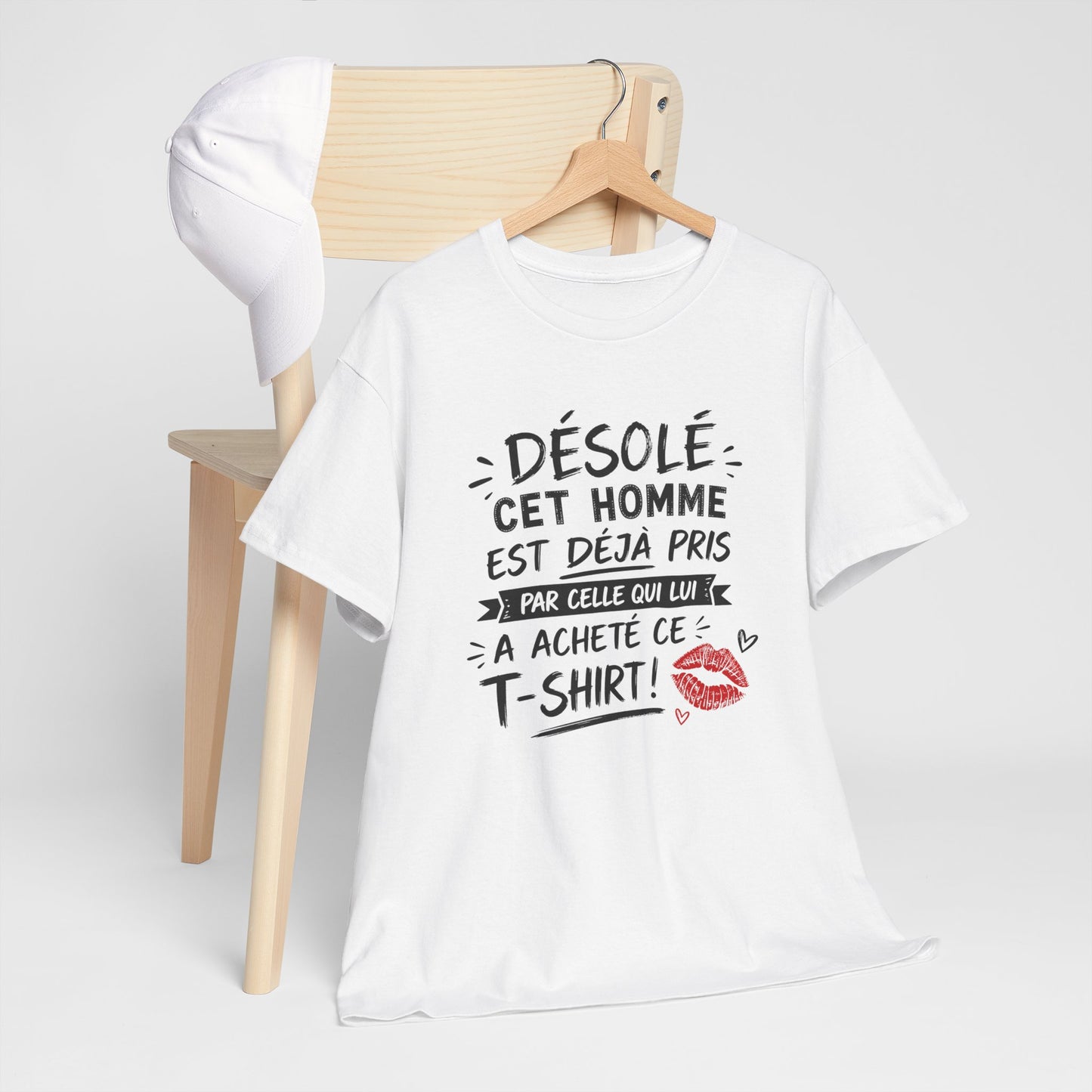 T-Shirt Homme Humour Couple – Désolé Cet Homme Est Déjà Pris – Cadeau Amoureux Mari Petit Ami Saint Valentin