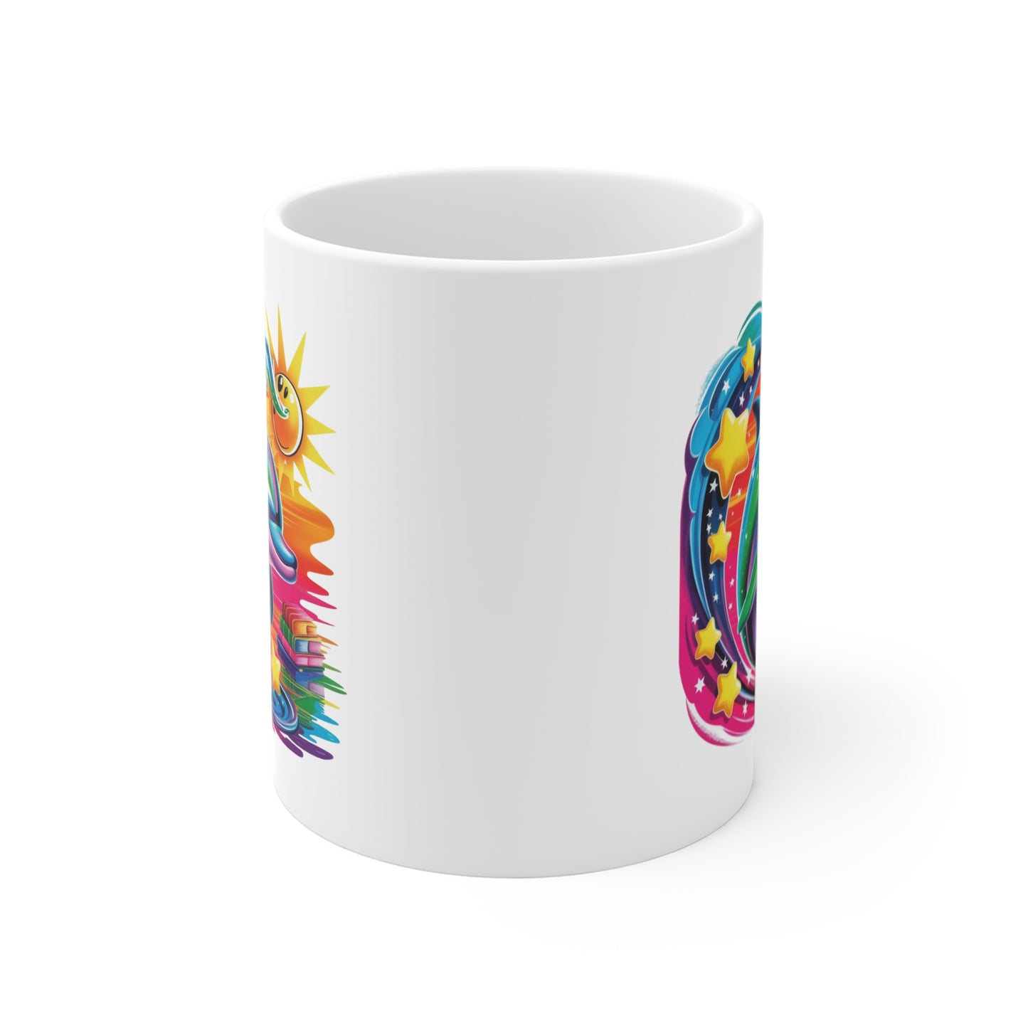 Mug Dauphin Arc-en-Ciel Fantastique – Tasse Dauphin Magique avec Étoiles et Soleil – Design Marin Coloré et Féérique – Cadeau Original pour Amoureux des Dauphins et de l’Océan – Céramique 325ml...