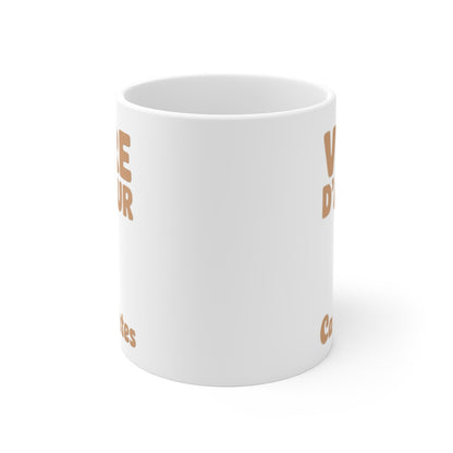 Mug "Vivre d'Amour et de Cacahuètes" - Tasse Humour Originale - Cadeau Amusant pour Tous