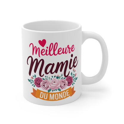 Mug "Meilleure Mamie du Monde" - Tasse Cadeau pour Mamie - Design Floral et Élégant