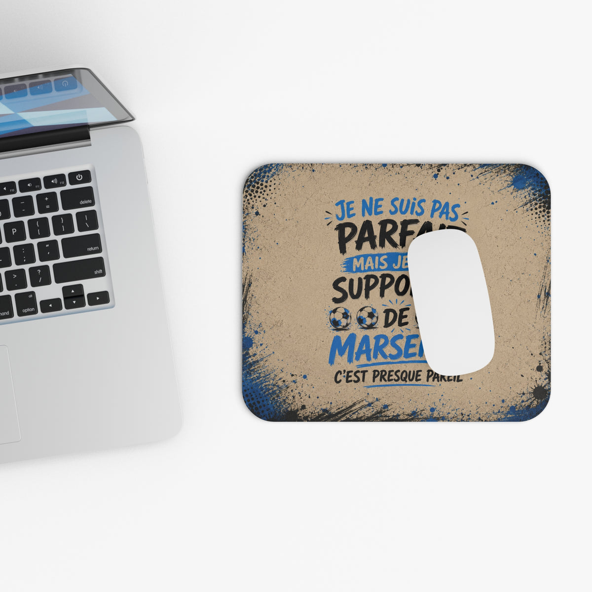Tapis de Souris Je Ne Suis Pas Parfait Mais Je Suis Supporter de Marseille – Football Humour – Cadeau Homme