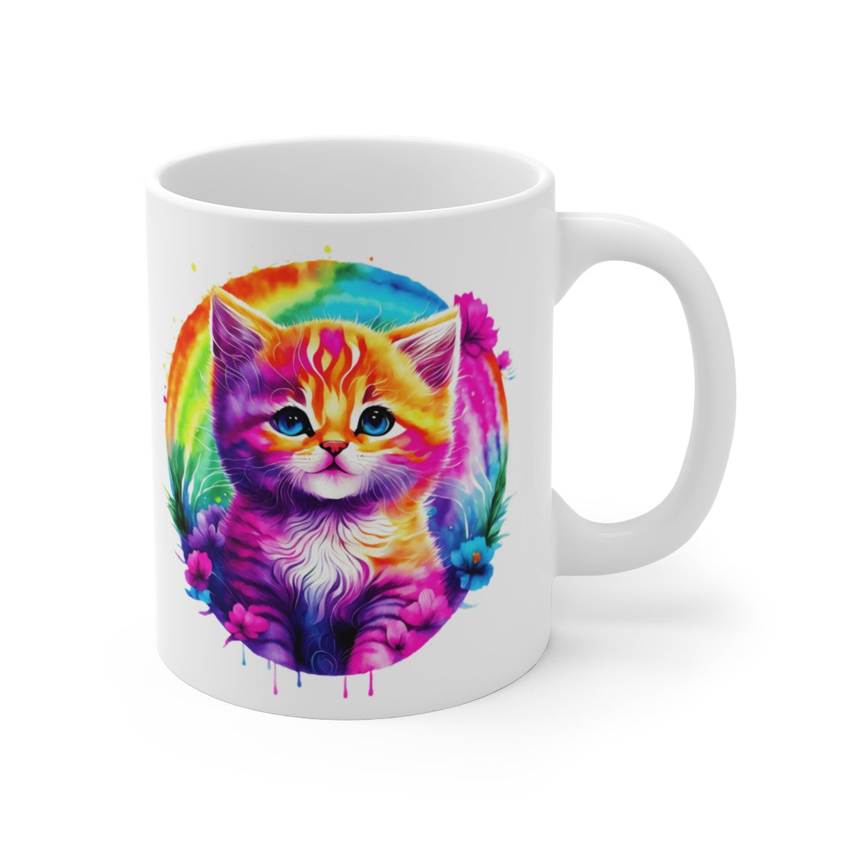Mug Chaton Coloré - Tasse Artistique et Vibrante - Cadeau Idéal pour les Amoureux des Chats