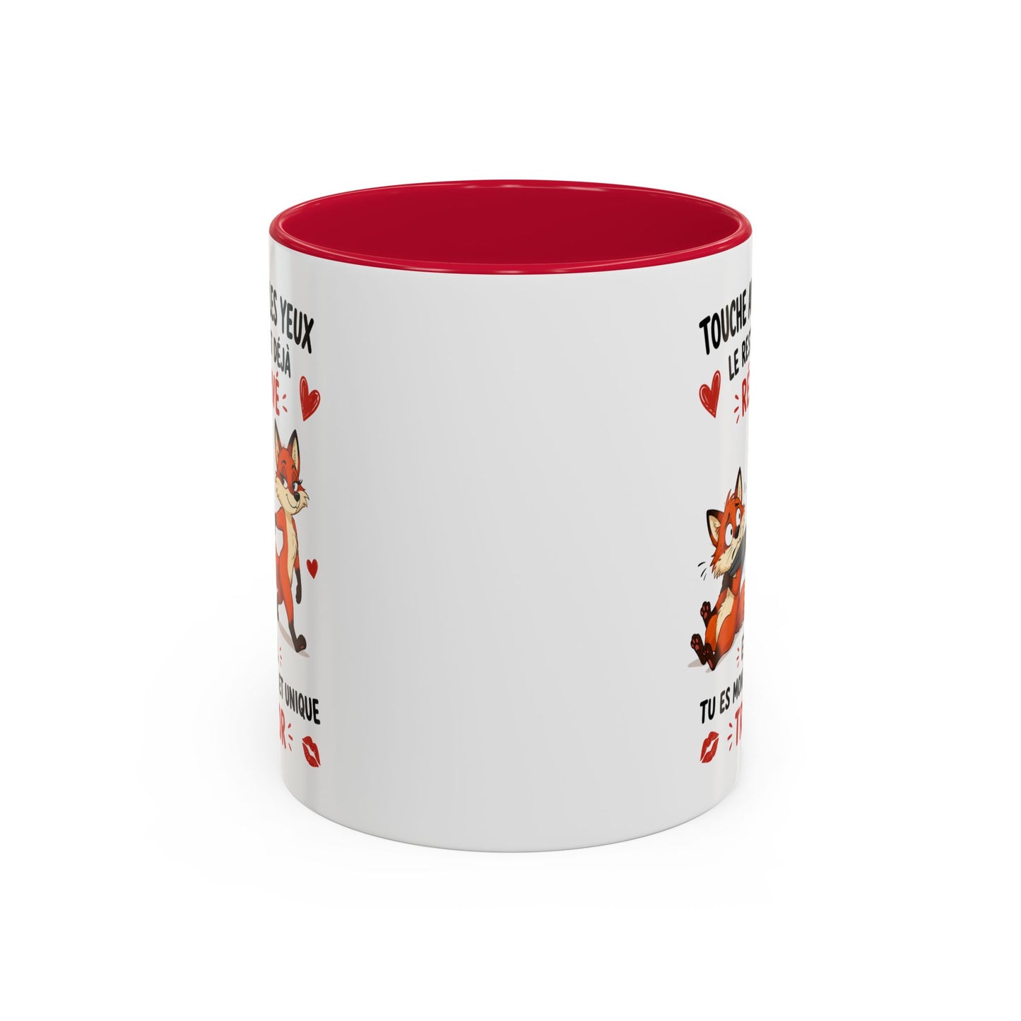 Tasse Renard Couple Humour – Mug Animaux Amoureux Drôle – Cadeau Couple Original 325ml