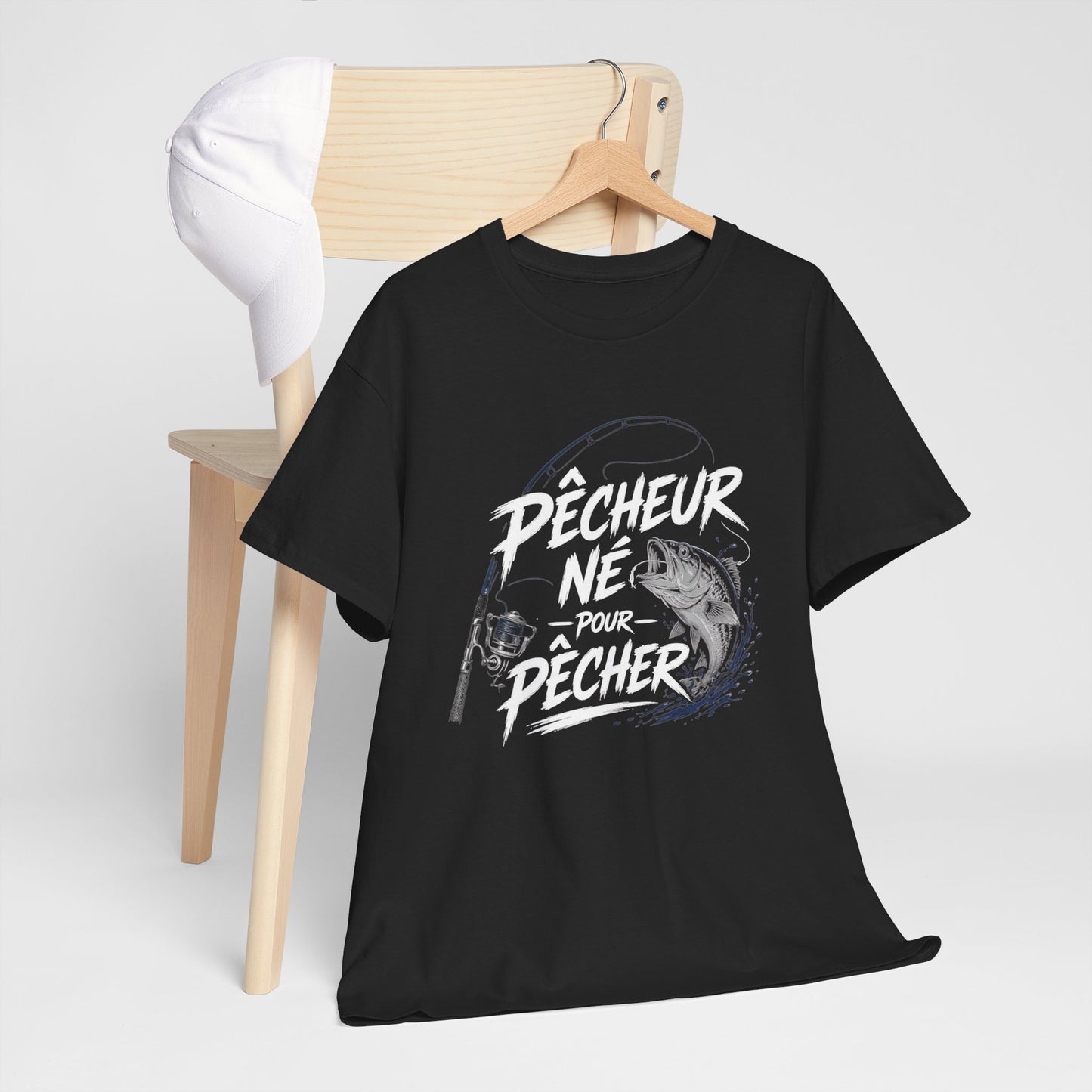Tee Shirt Homme Pêcheur Pêche Sportive Cadeau Pêche Humour Passion Canne à Pêche Poisson Carnassier