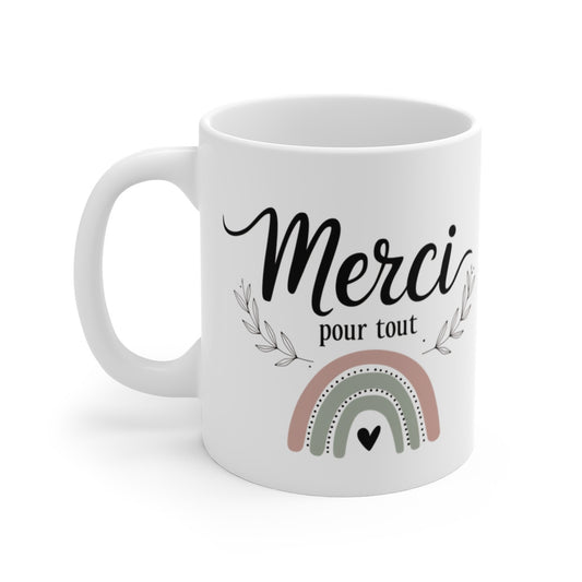 Mug "Merci pour Tout" - Cadeau Remerciement Élégant et Touchant pour Dire Merci avec Style