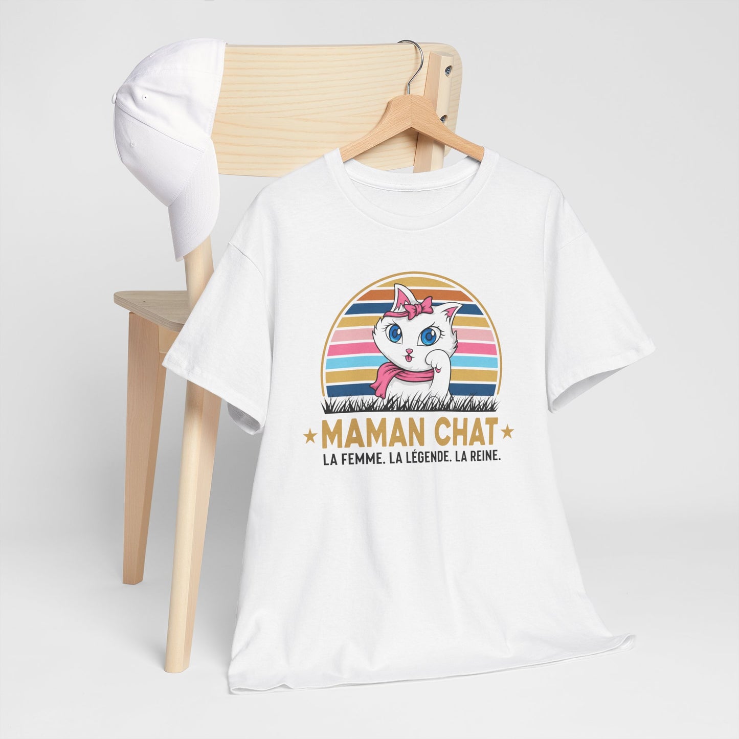 Tee Shirt Maman Chat Femme – Amoureuse des Chats et Félins – Idée Cadeau Maman Passionnée de Chats Humour