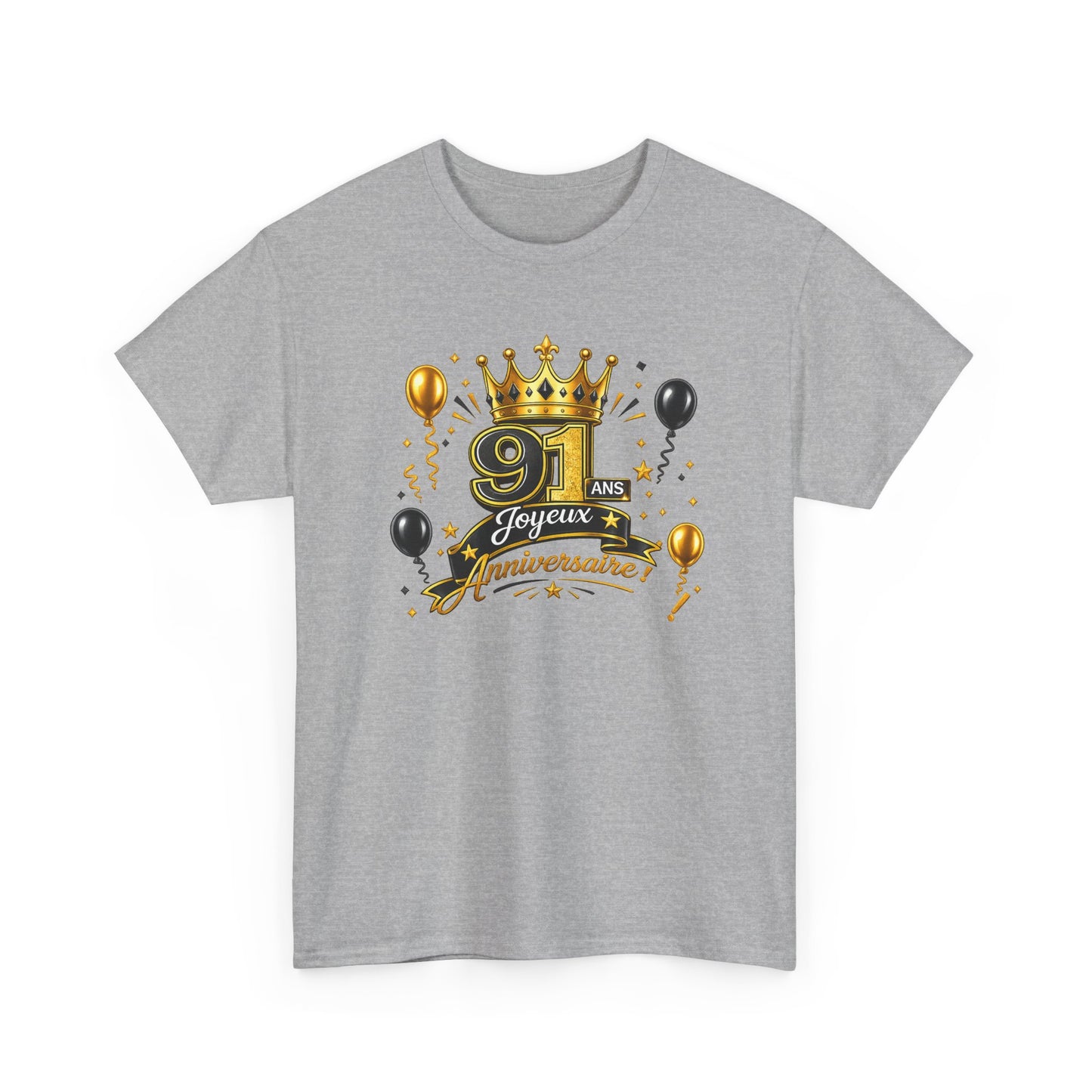 Tee Shirt Anniversaire 91 Ans Homme et Femme – Joyeux Anniversaire – Cadeau 91 Ans