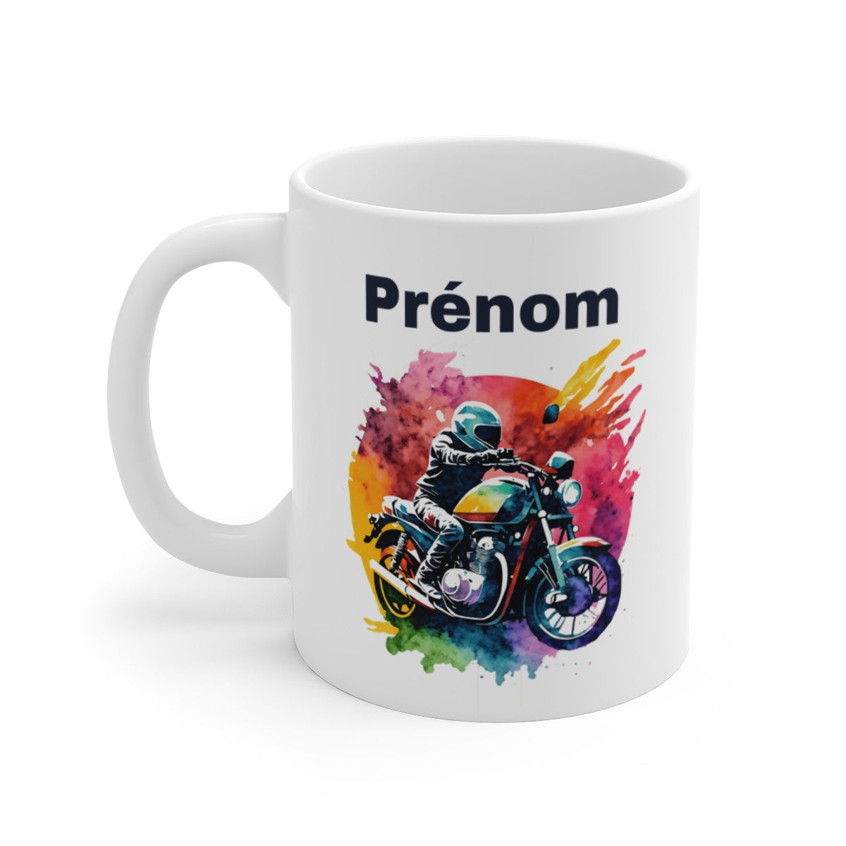 Mug Tasse Personnalisé Motard Coloré - Idée Cadeau Unique pour Passionné de Moto