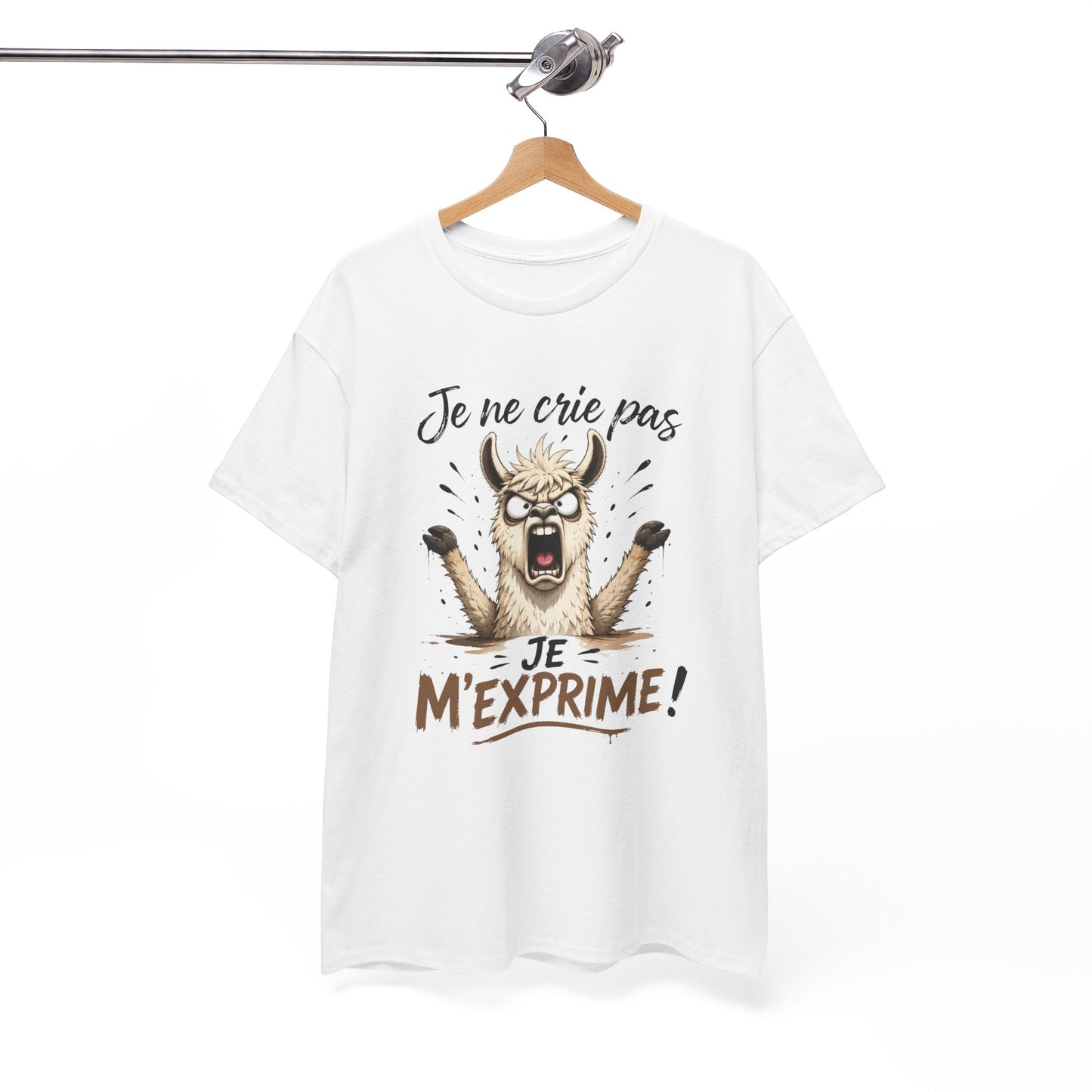 T-Shirt Je Ne Crie Pas Je M’Exprime – Tee Shirt Lama Humoristique – Cadeau Humour Homme Femme
