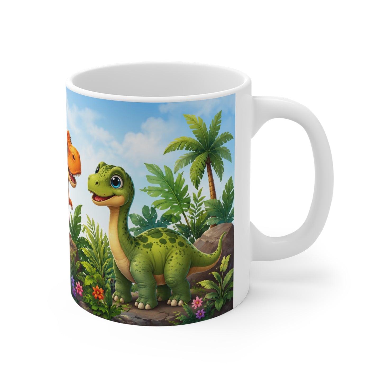 Tasse Dinosaures Bébé Cartoon – Mug Dinosaure Enfant Coloré – Cadeau Garçon Fille 325ml
